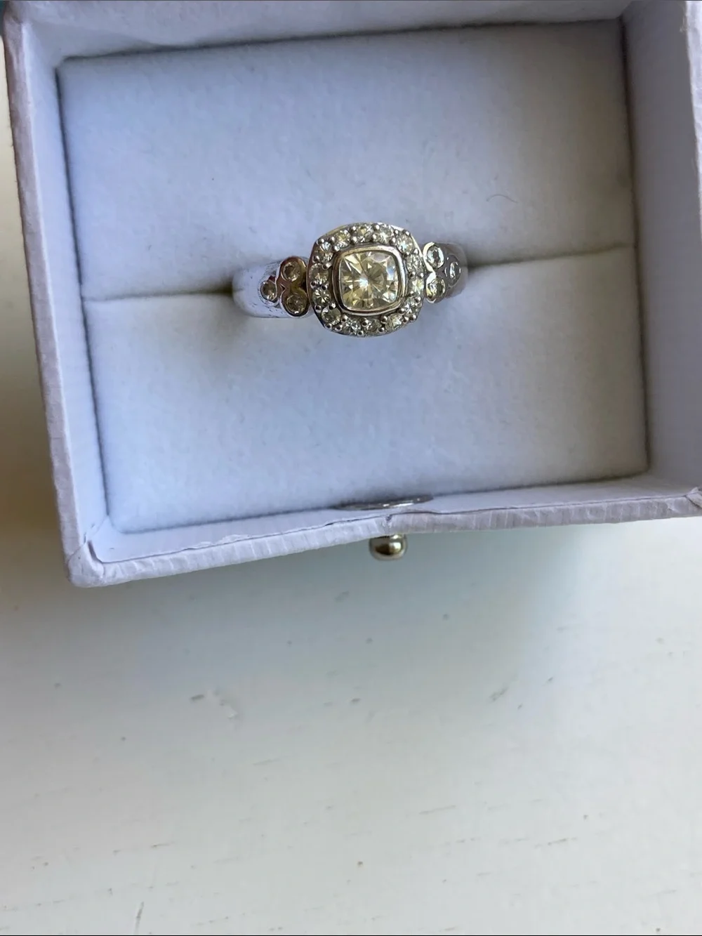 Size 6 .925 Sterling Silver Engagement Ring Moissanite Center Stone Women's Jewe
